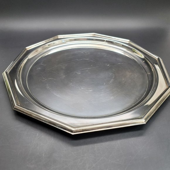 Reed and Barton Century Collection Silver Decagon Platter Set of 2 Round Center - Picture 3 of 13